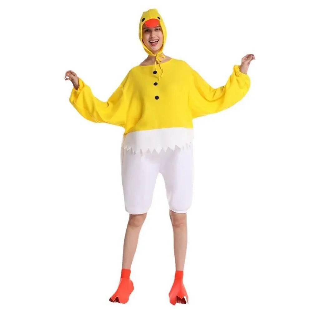 Adult Funny Yellow Chick Jumpsuit Cosplay Stage Performance Costume - Azufun