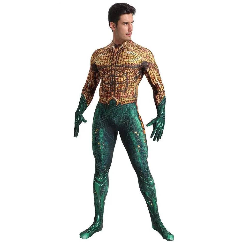 Aquaman 2 Costume Arthur Cosplay Bodysuit Halloween Fancy Cosplay Carnival Suit - Azufun