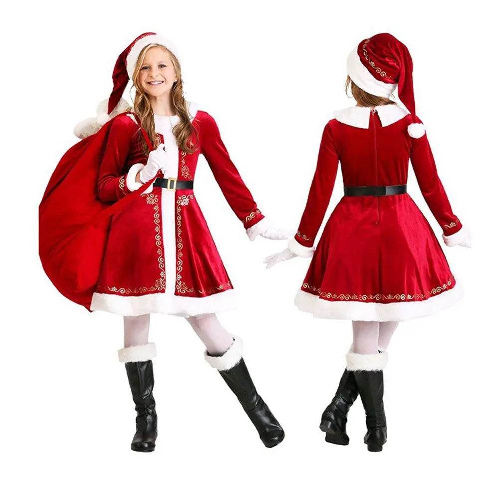 Children's Christmas Costumes Boys and Girls Santa Claus Costumes - Azufun