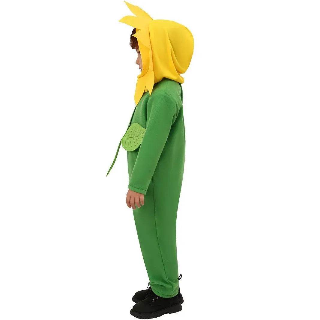 Children's Day Sun Flower Kids Jumpsuit Stage Party Cosplay Costumes - Azufun
