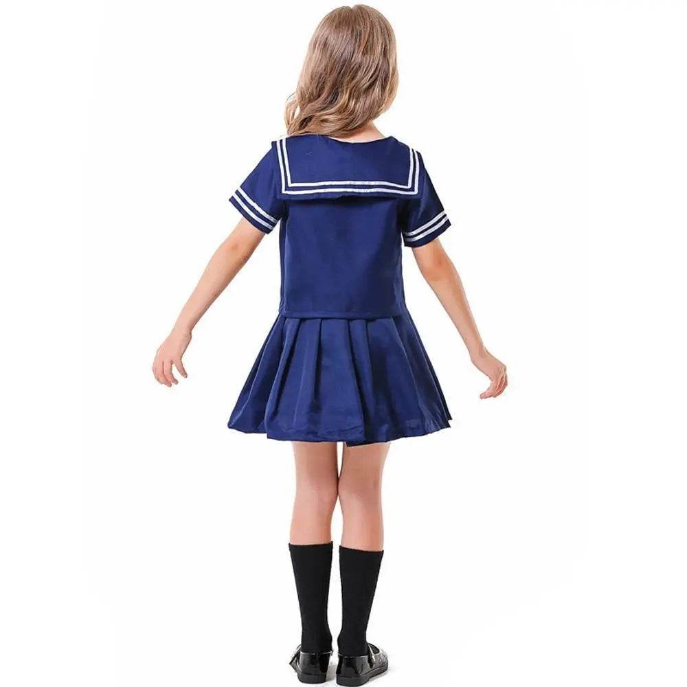 Children's Japanese anime style JK dark blue sailor costume - Azufun