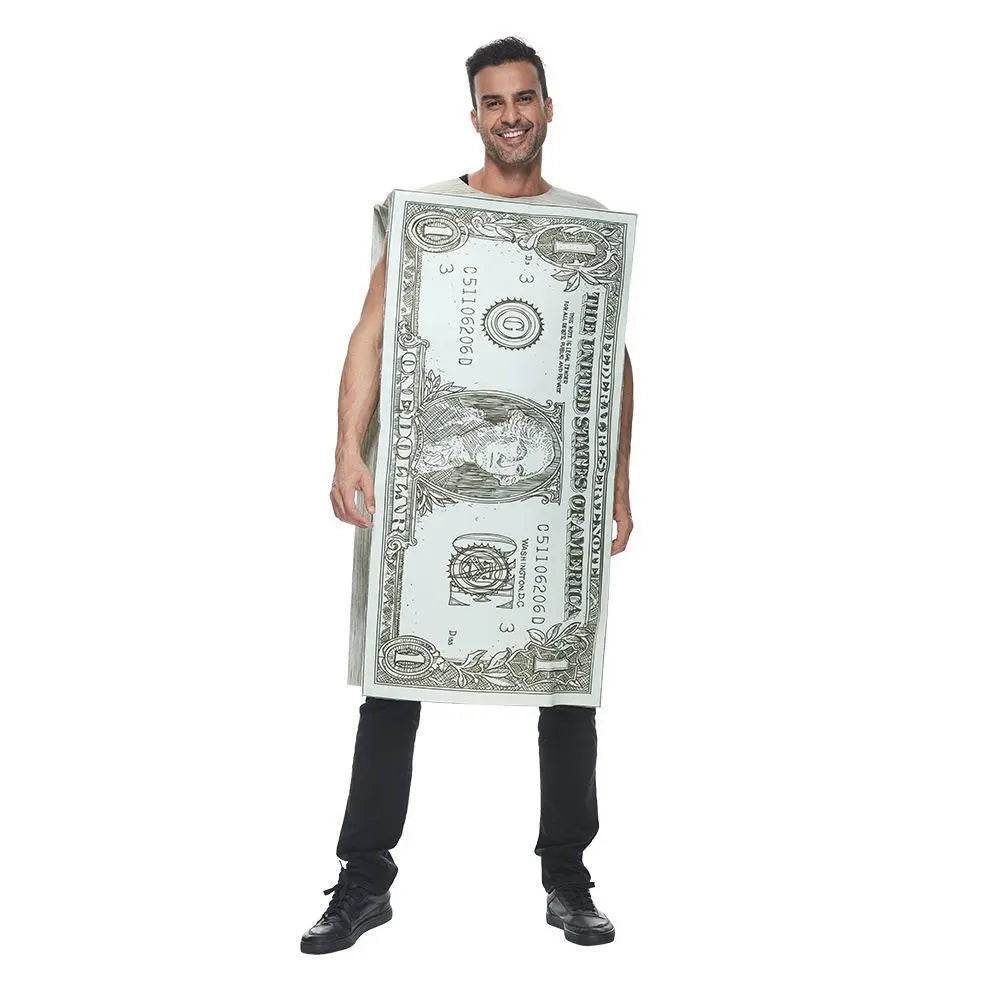 Dollar Costume Halloween Cash Costume Funny Money Maker Adult Men Women - Azufun