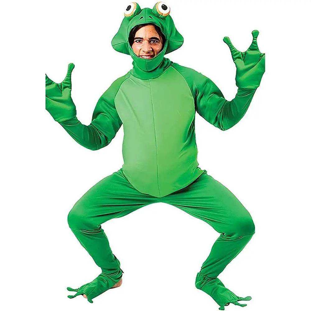 Frog Prince Jumpsuit Adult Animal Stage Party Halloween Costumes - Azufun