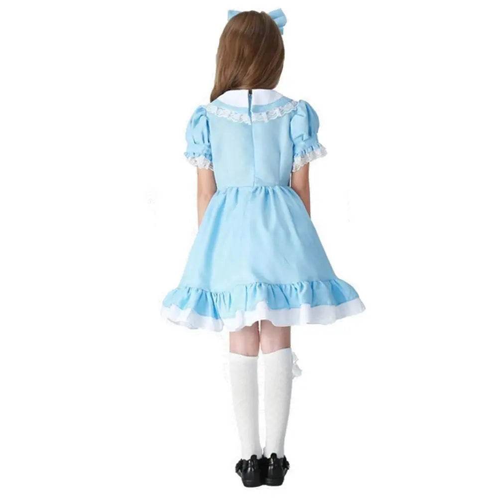 Halloween Alice Dress Girl's Princess Costume Maid Dress for kids - Azufun