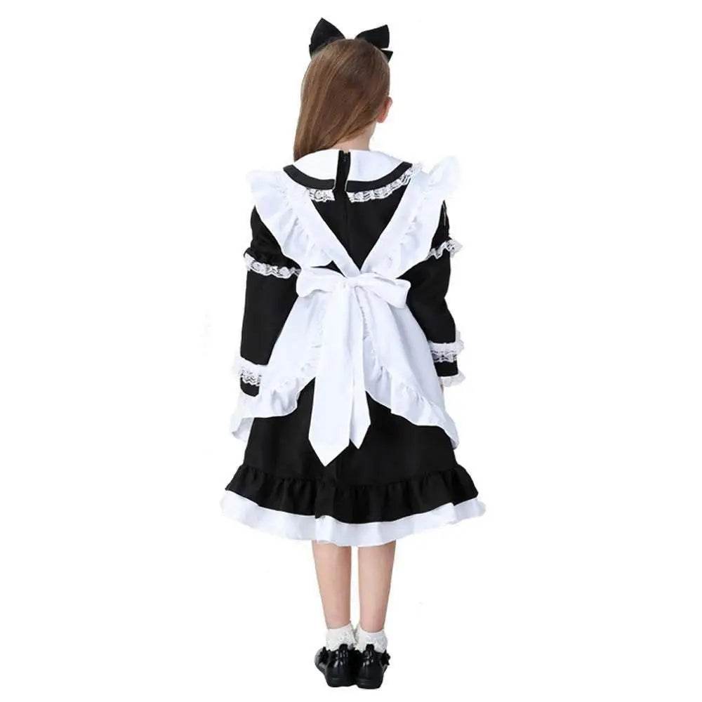 Halloween Alice Dress Girl's Princess Costume Maid Dress for kids - Azufun