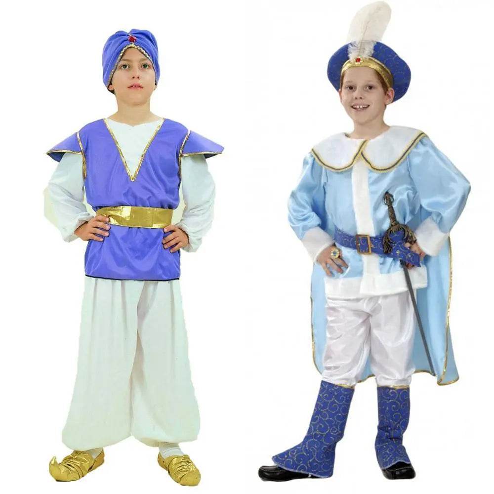 Halloween Kids Boys India Aladdin Prince Cosplay Costume - Azufun
