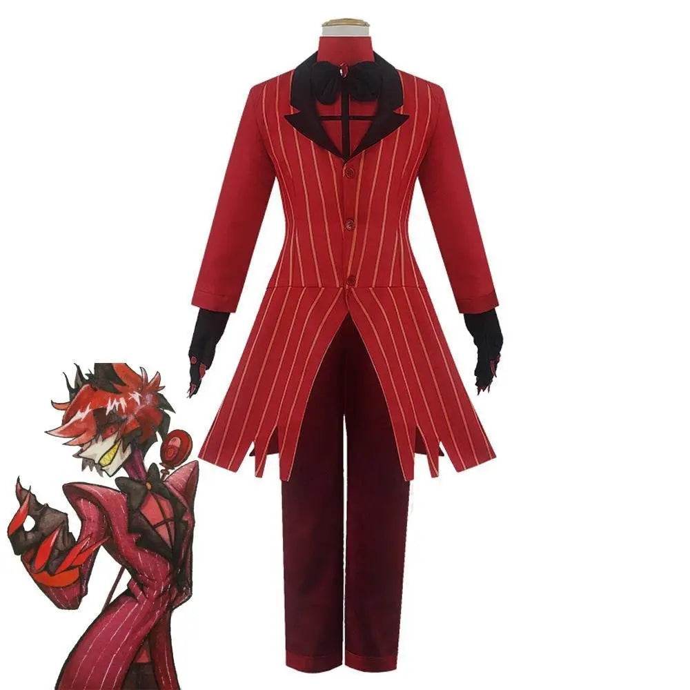 Hazbin Hotel Cosplay Costume Alastor Angel Dust Jacket Anime Halloween Suit Outfit Sets Dress Up For Adults - Azufun