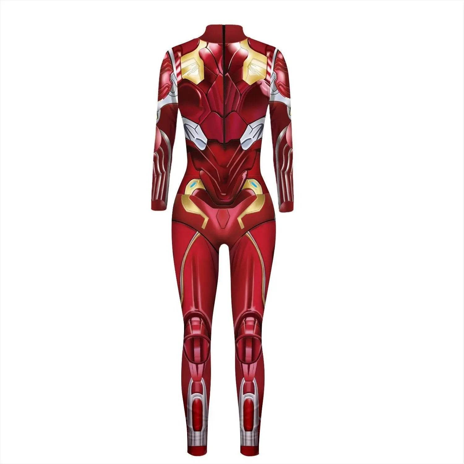 Iron Man Outfits Halloween Cosplay Costume Bodycon Women Jumpsuit - Azufun
