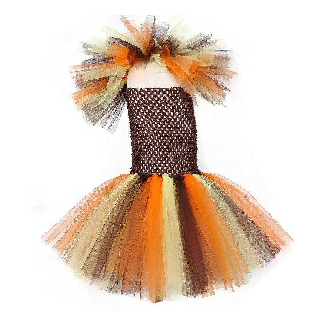 Jungle Safari Tutu Dress Costumes for Girls Halloween Reindeer Tiger Lion Leopard - Azufun