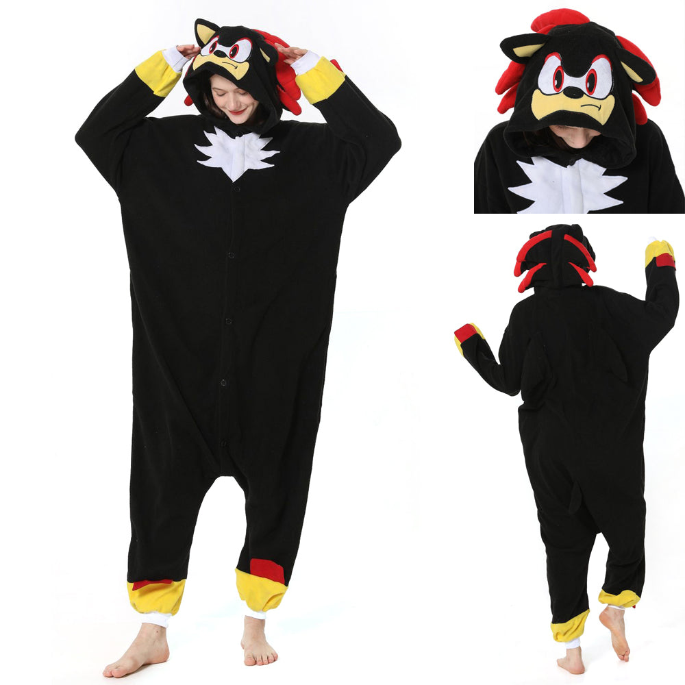 Shadow the Hedgehog kigurumi onesies anime pajamas Costume