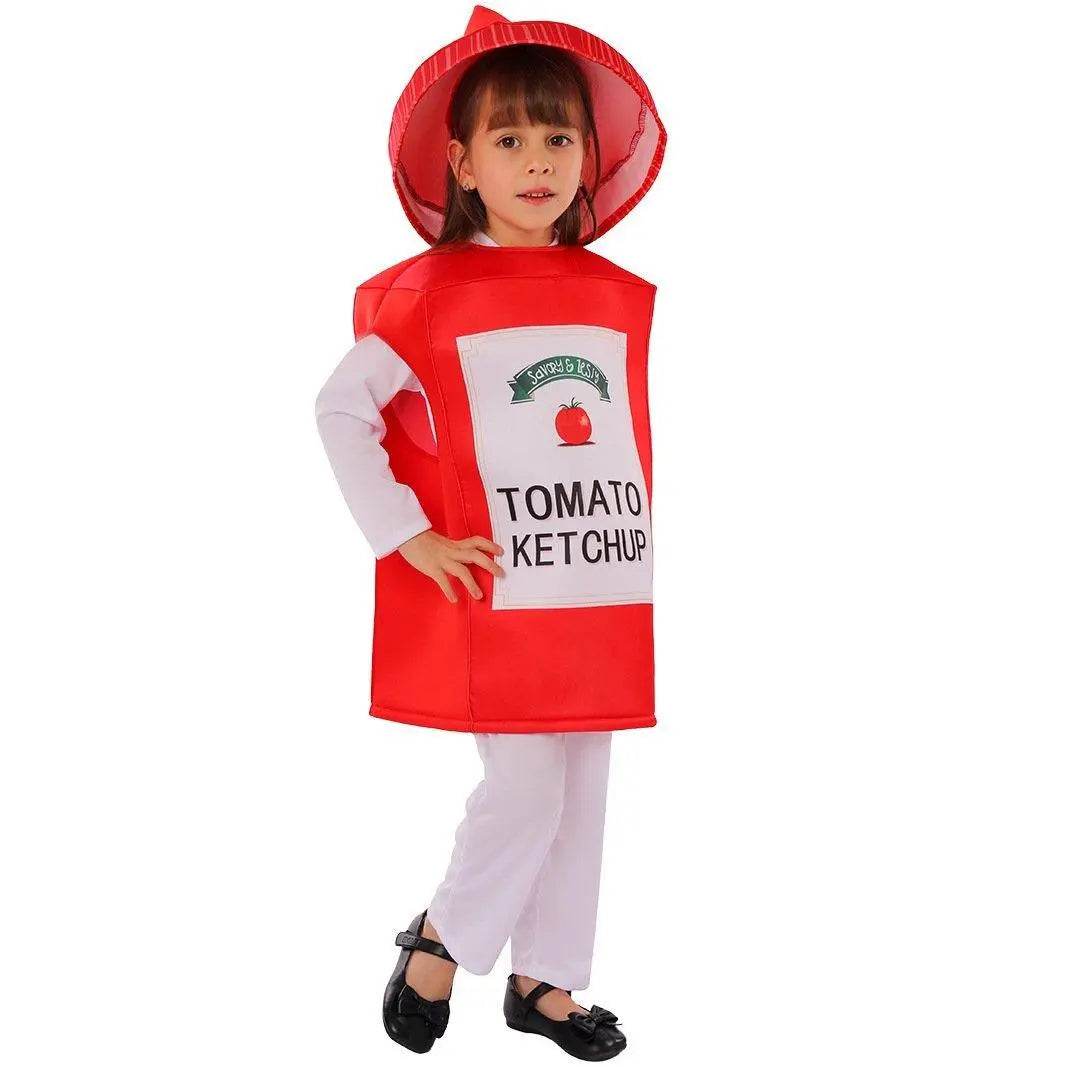 Ketchup Kids Funny Stage Performance Cosplay Costumes Halloween - Azufun