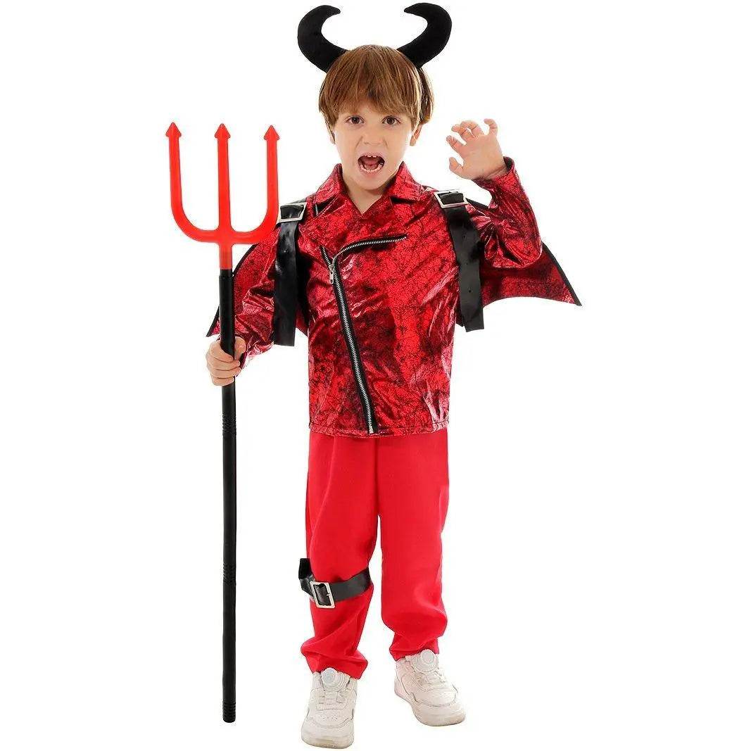 Kid's Punk Style Little Devil Costume Halloween Stage Cosplay - Azufun