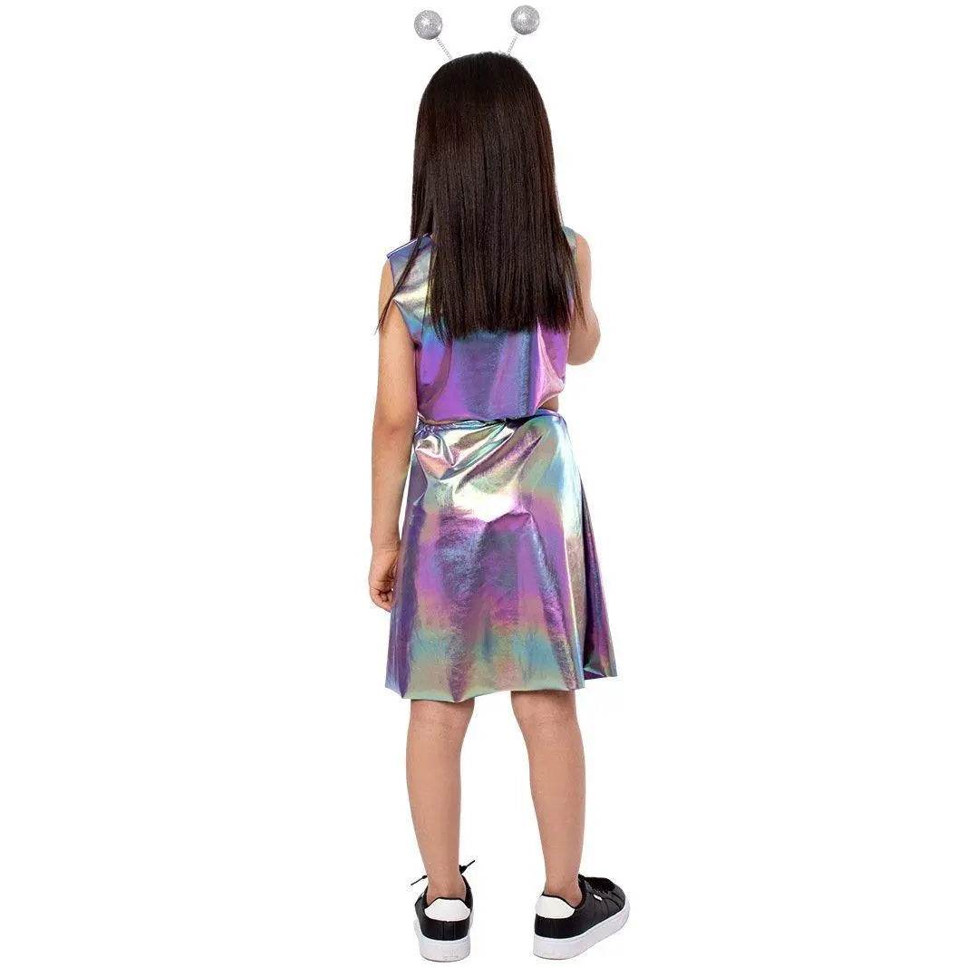 Kids Alien Role Play Costume Halloween Skirt Outfit for School Stage Performances - Azufun