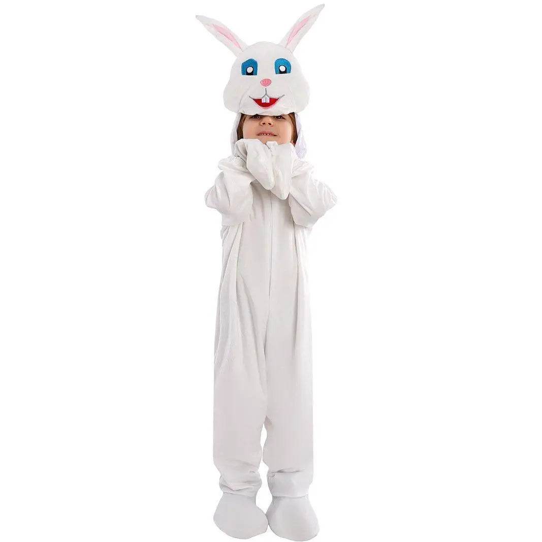 Kids Children White Rabbit Bunny Carrot Party Cosplay Halloween Easter Costume - Azufun