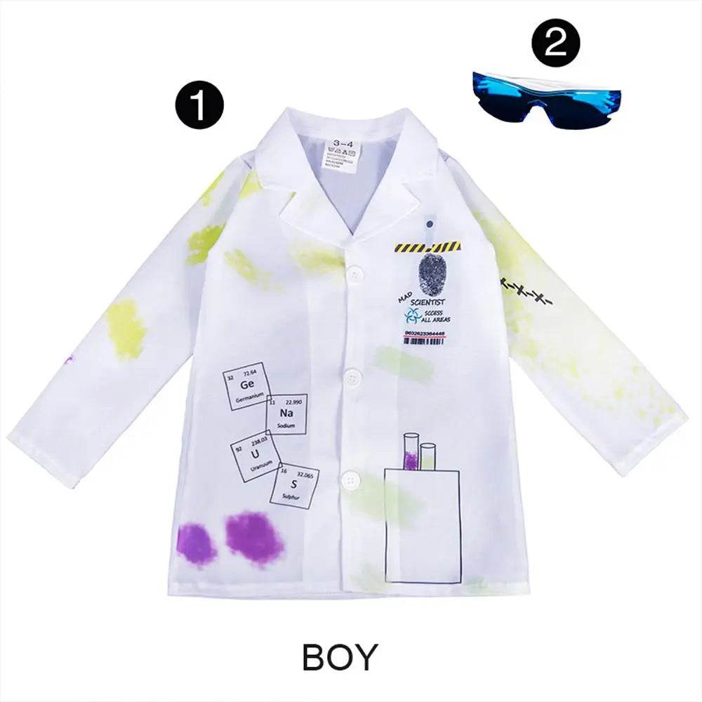 Kids Mad Scientist Costume Halloween Cosplay Outfits - Azufun