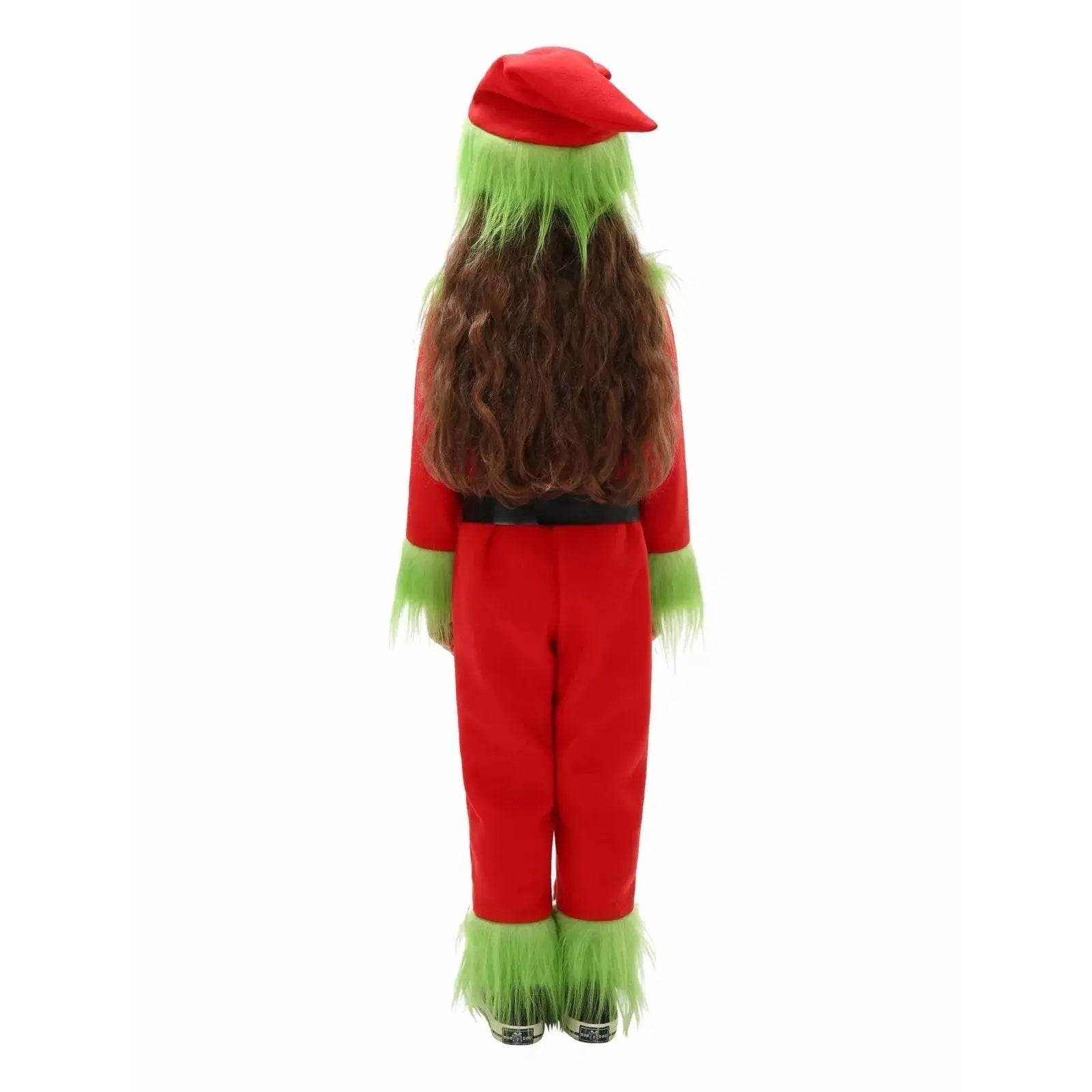 Kids The Grinch Christmas Costume Cosplay Jumpsuit Hat Belt Suit - Azufun