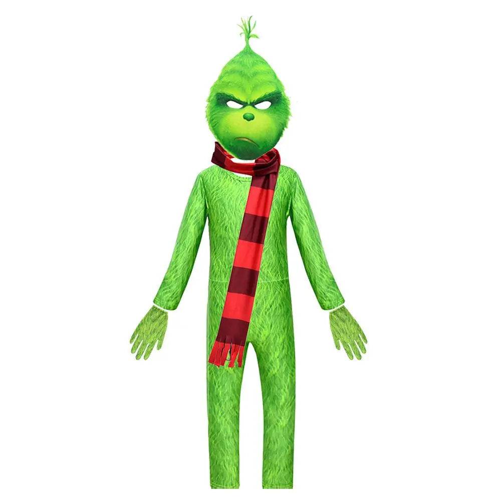 Kids The Grinch Christmas Costumes Jumpsuit Sets - Azufun