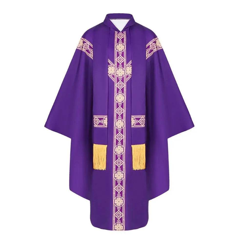 Medieval Cloak Spliced Priest Uniform Cosplay Costume Outfits Halloween Carnival Suit - Azufun