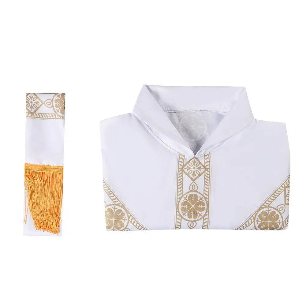 Medieval Cloak Spliced Priest Uniform Cosplay Costume Outfits Halloween Carnival Suit - Azufun