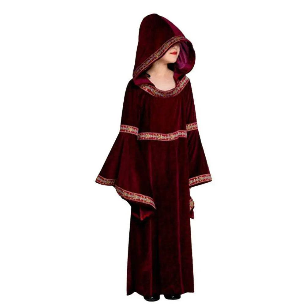 Medieval Halloween costume Victorian dress Renaissance burgundy dress - Azufun