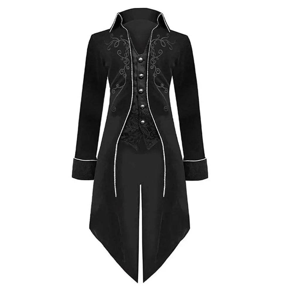 Medieval Steampunk Tailcoat Halloween Costumes Vampire Gothic Jackets Vintage Coat For Men - Azufun