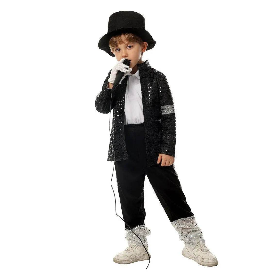 Michael Jackson Kids Performance Costume Tap Dance MJ Imitation Outfit - Azufun