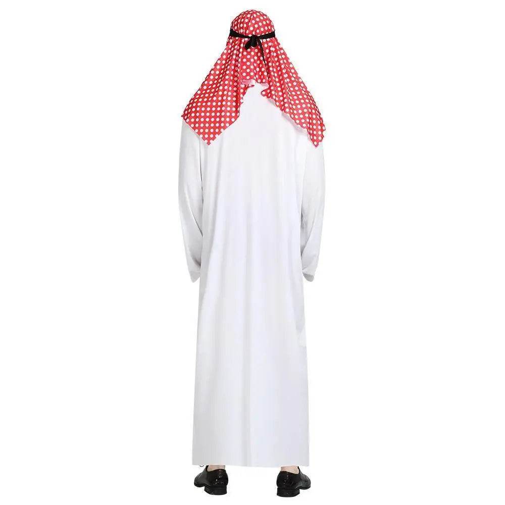 Middle East Dubai Prince adult male White Arab Red turban performance stage costume Cosplay - Azufun