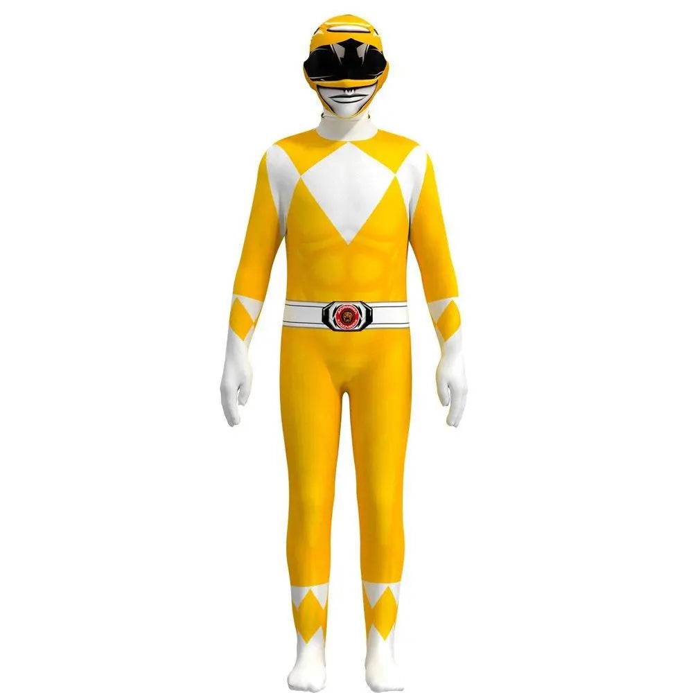 Mighty Morphin Power Rangers Costume Kids Superhero Bodysuit Halloween jumpsuits onesies - Azufun