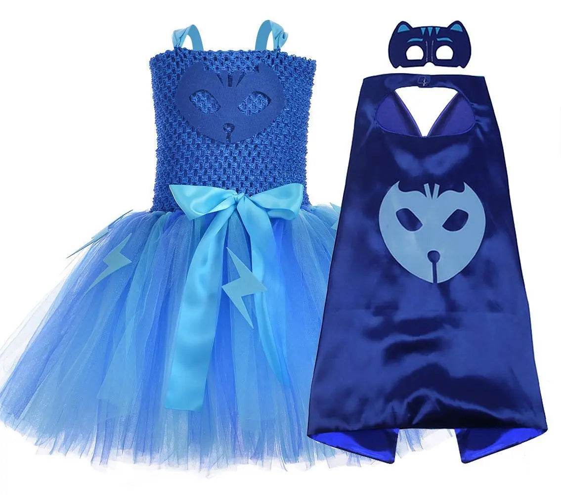 PJ Masks Superhero Cosplay Costumes Halloween Tutu Dress Suits - Azufun