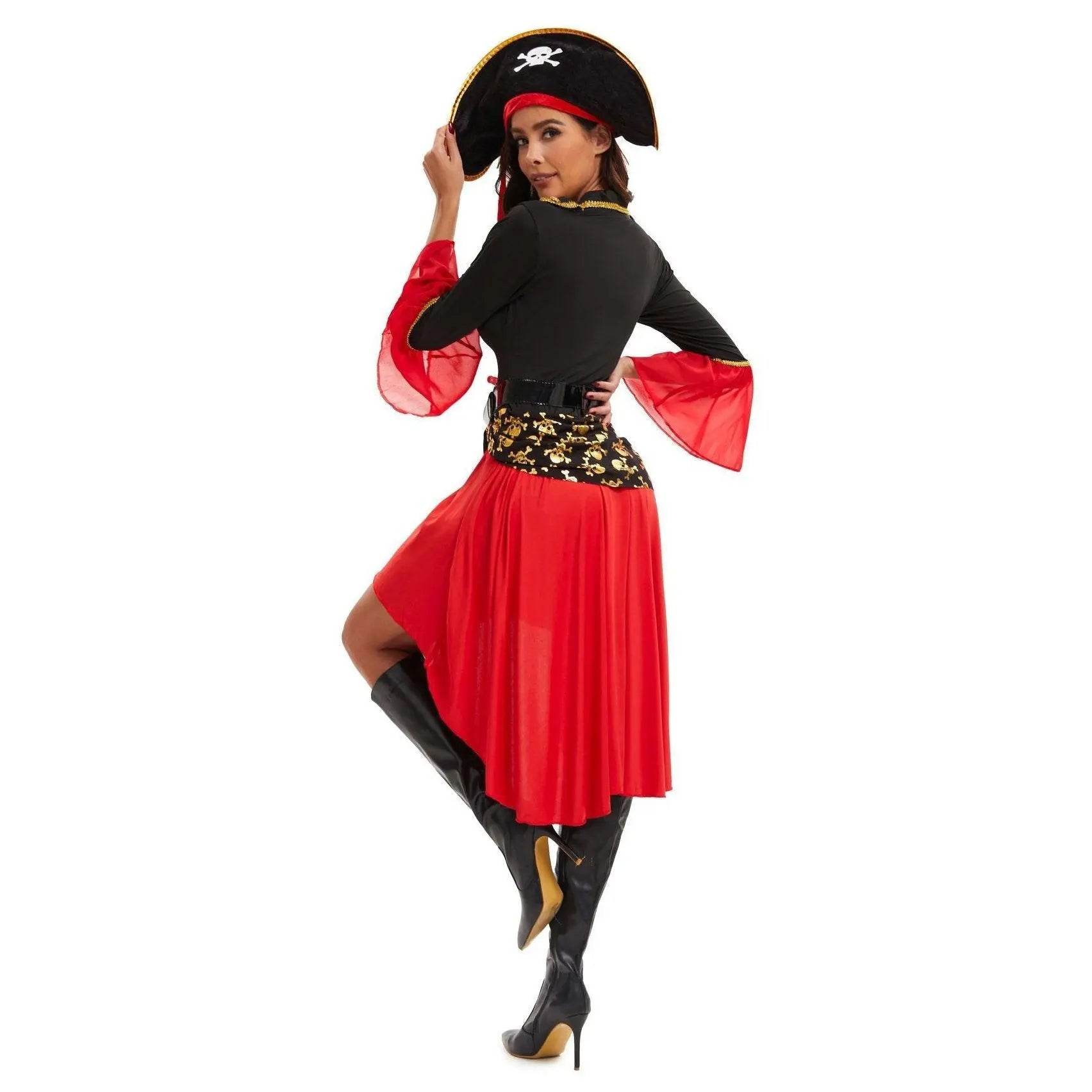 Pirate Outfit Vintage Cosplay Costume Carnival Halloween For Female - Azufun