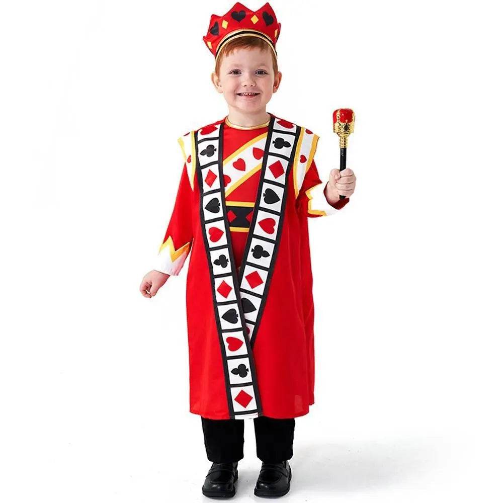 Poker Kingdom Red King Children Halloween carnival costume for kids - Azufun