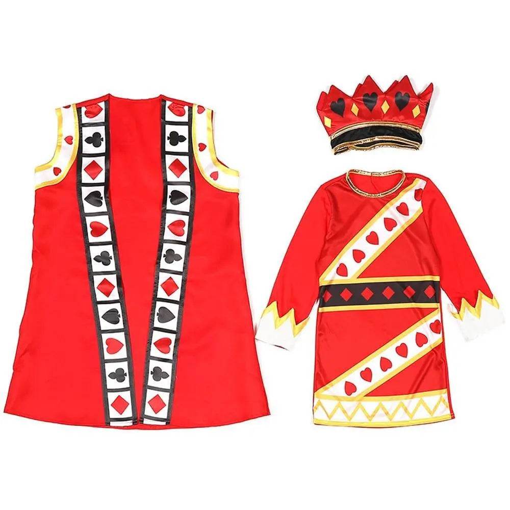 Poker Kingdom Red King Children Halloween carnival costume for kids - Azufun