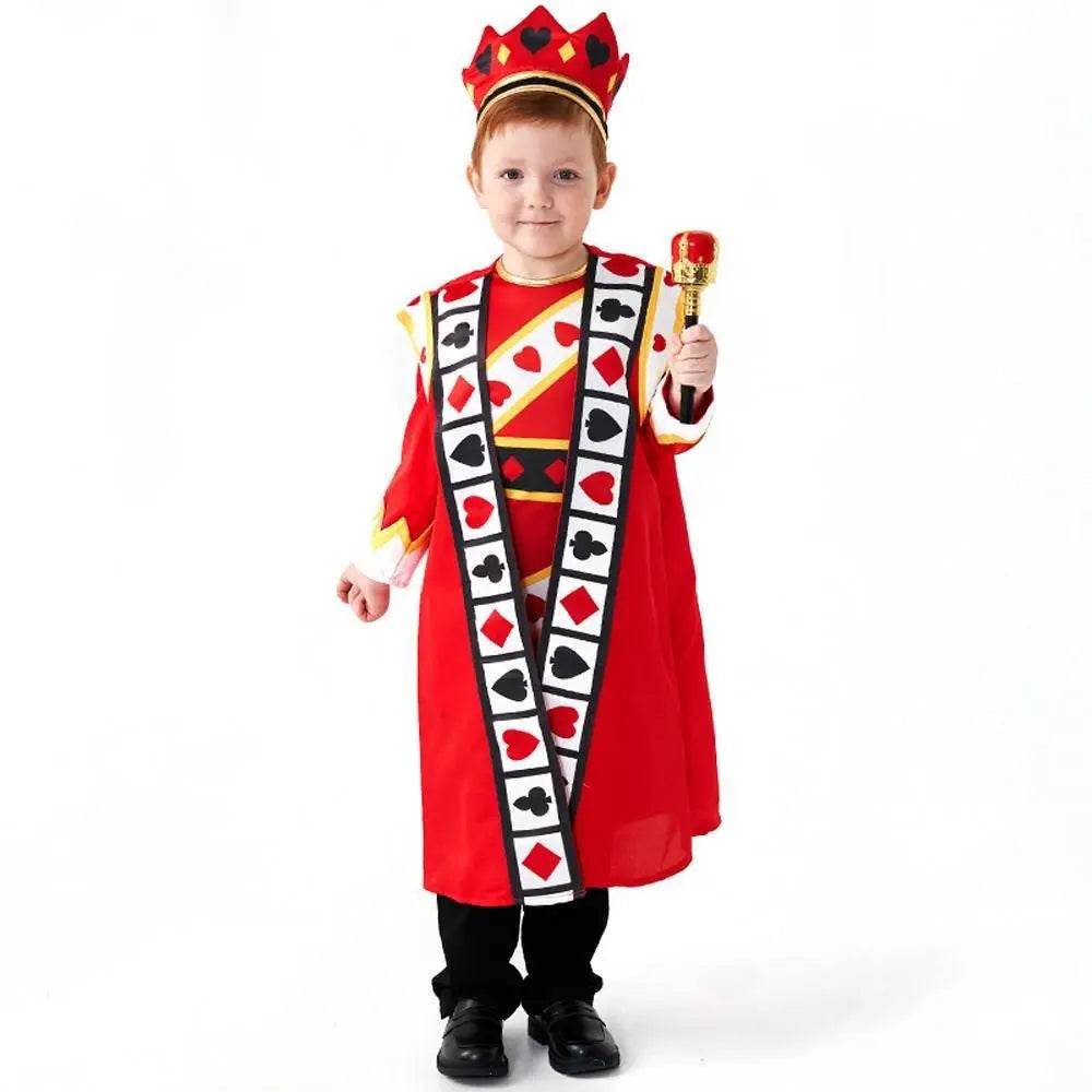 Poker Kingdom Red King Children Halloween carnival costume for kids - Azufun