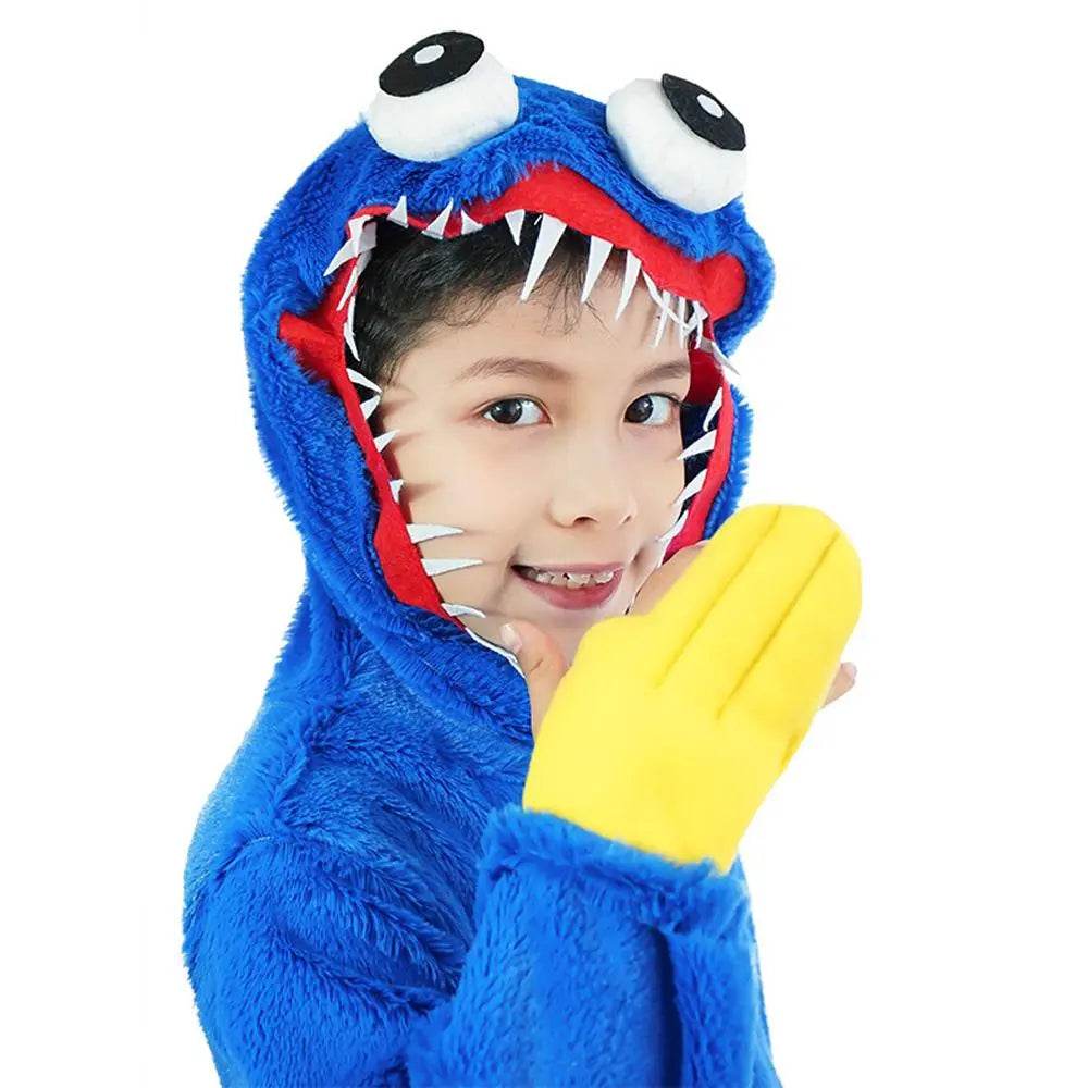 Poppy Playtime Huggy Wuggys Plush Costume Kids Halloween Cartoon Cosplay Jumpsuit - Azufun