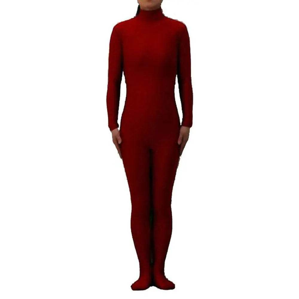 Purplish Red Headless Bodysuit Spandex Zentai Catsuit Costume - Azufun