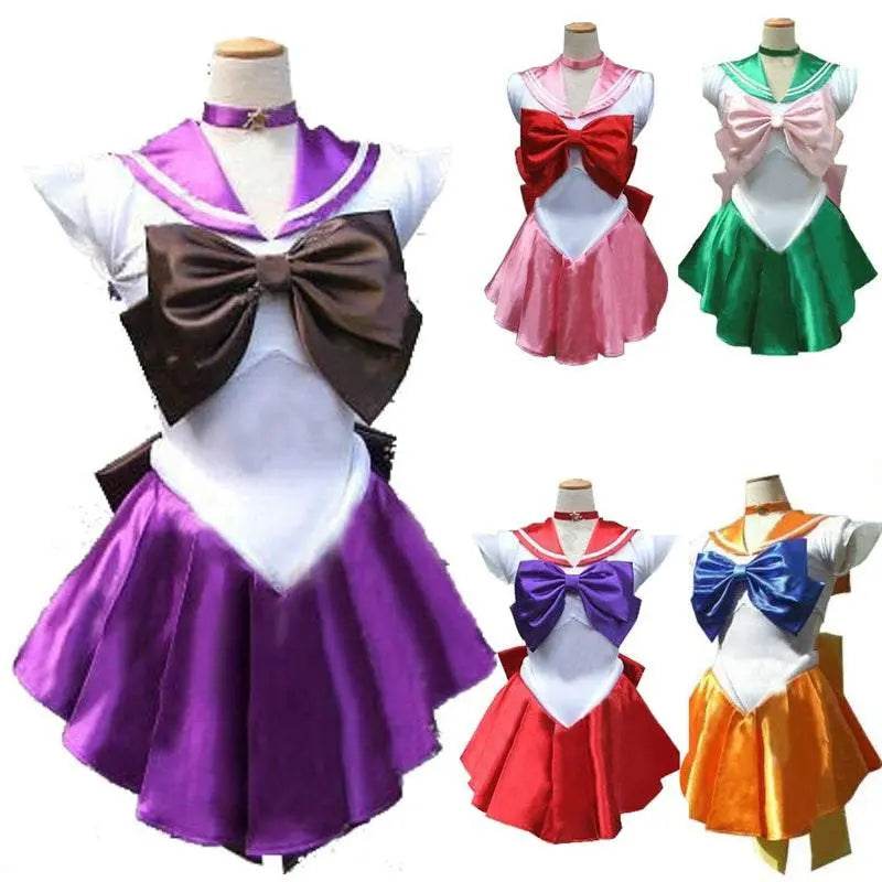 Sailor Moon Venus Uranus Cosplay Costume Dress Uniform With Gloves Halloween - Azufun