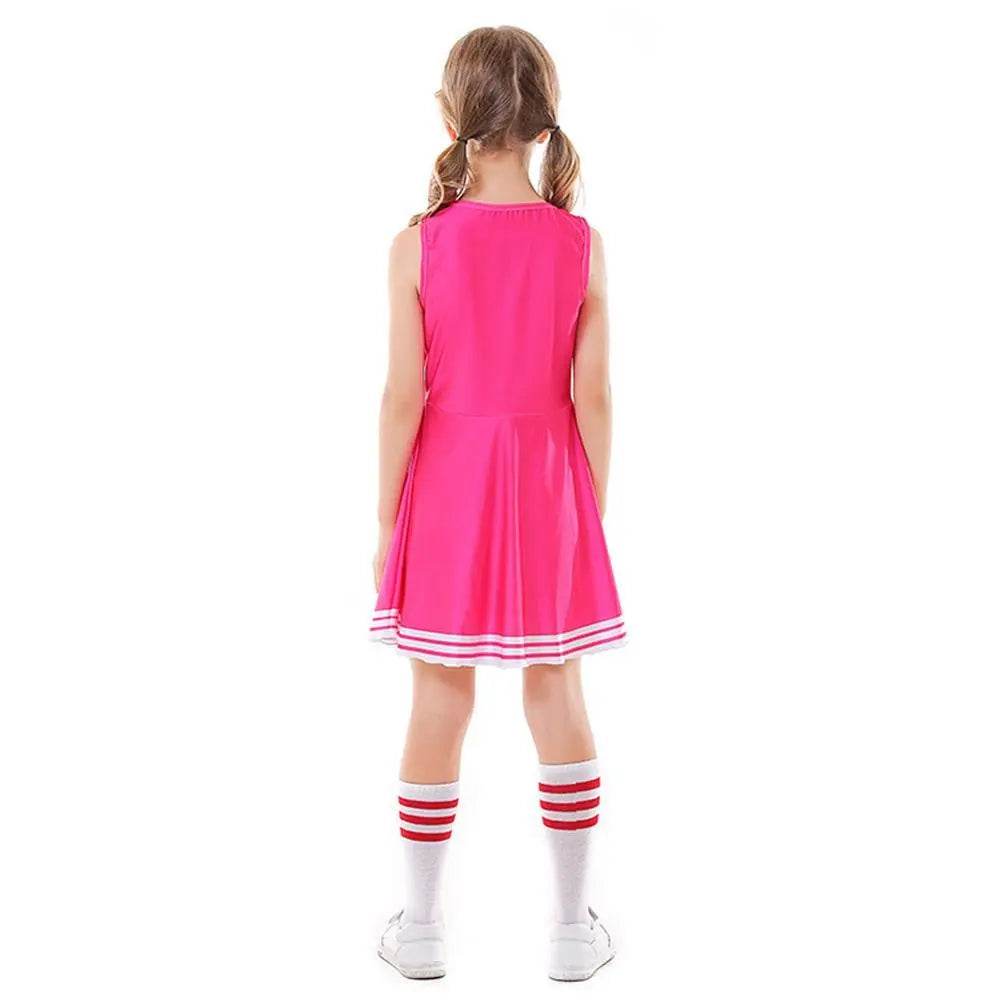School Cheerleading Uniform Costume Cheerleader Party Dress Halloween Outfit Dress Up For Girls - Azufun