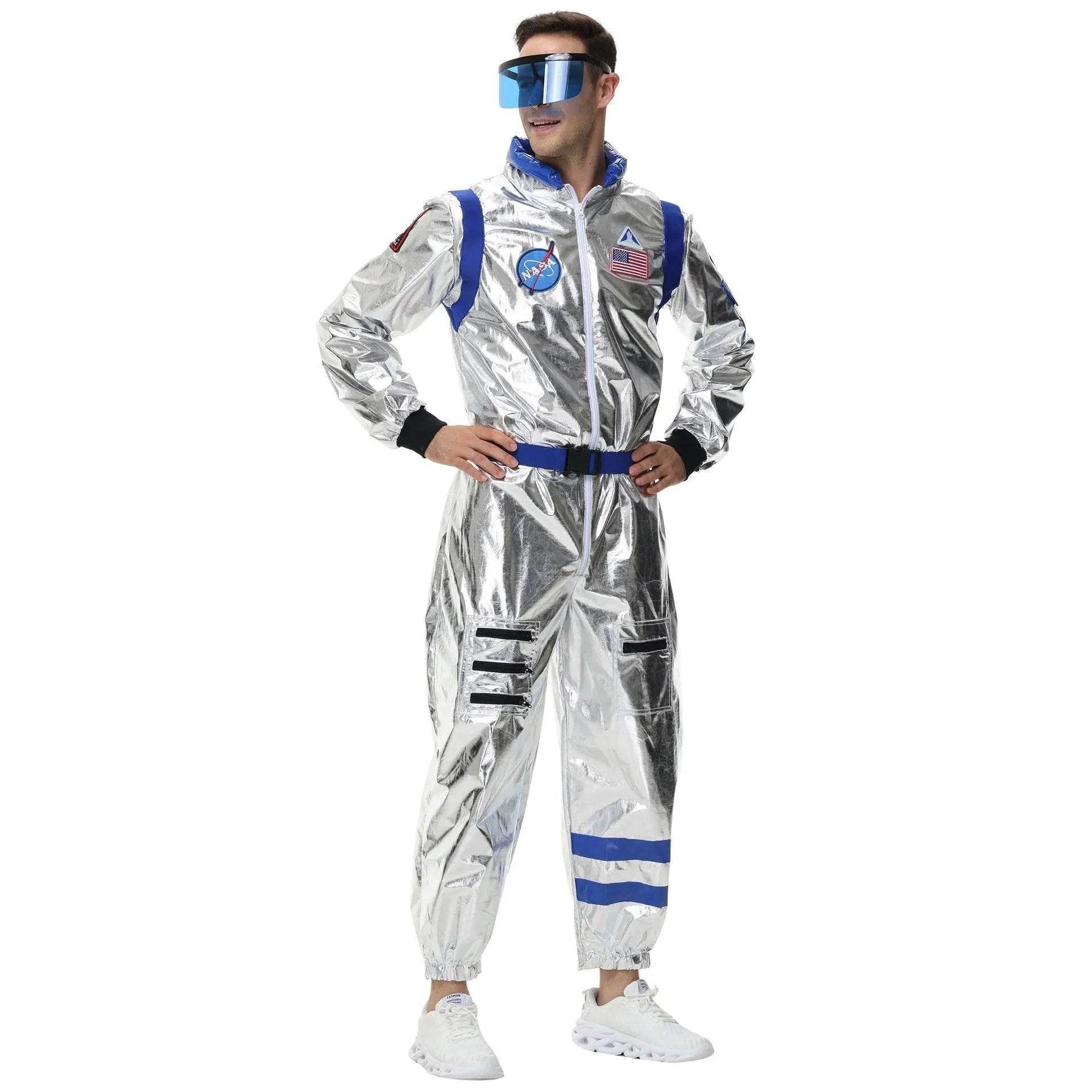 Space Suit Astronaut Couples Costume Carnival Halloween For Women Men - Azufun