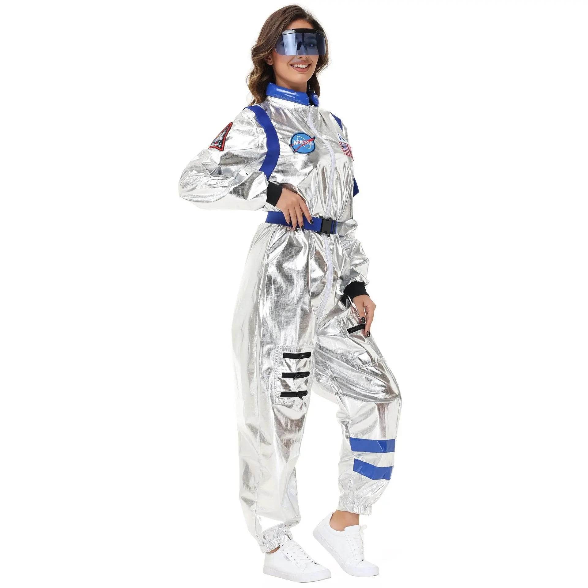 Space Suit Astronaut Couples Costume Carnival Halloween For Women Men - Azufun