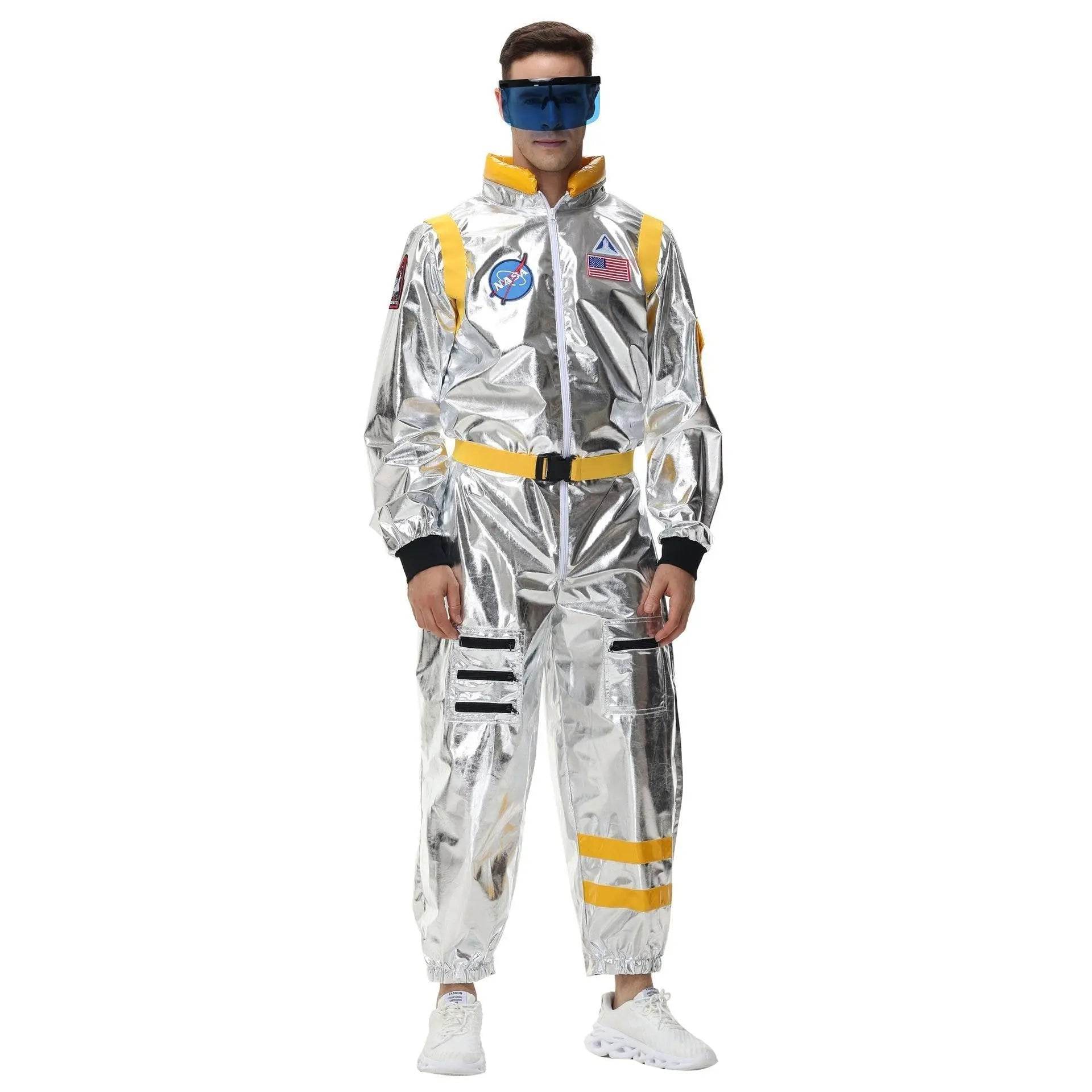 Space Suit Astronaut Couples Costume Carnival Halloween For Women Men - Azufun