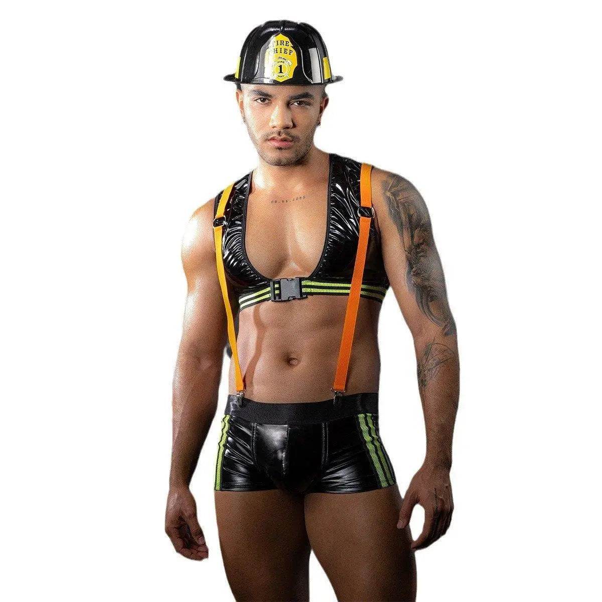 Stag Do Party Firemen Fancy Dress Costume Outfit Night Club Bar For Men - Azufun