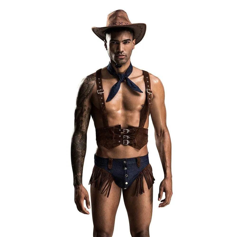 Stag do Cowboy Party Costume Night Club Uniform Adult - Azufun