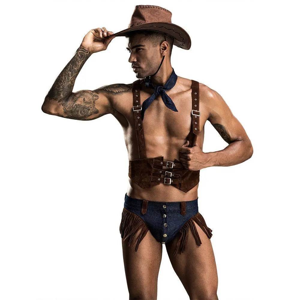Stag do Cowboy Party Costume Night Club Uniform Adult - Azufun