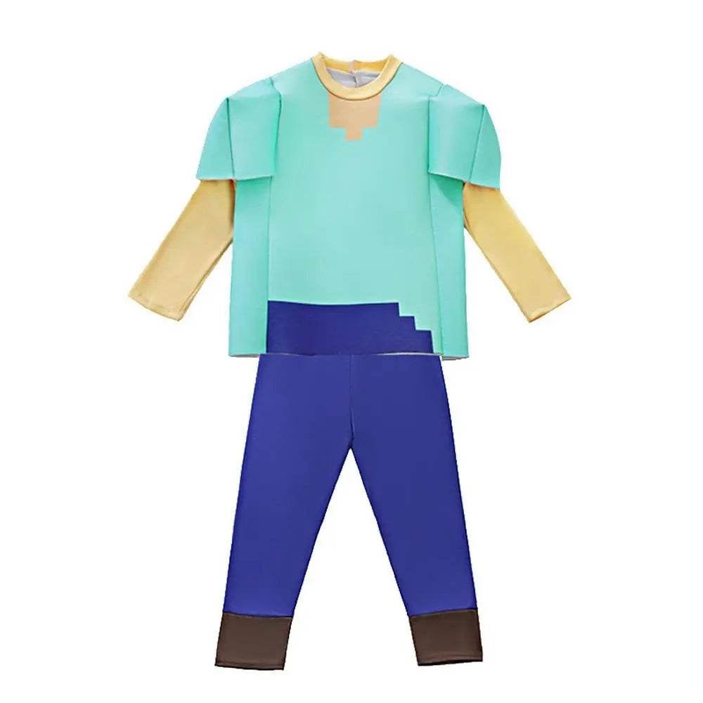 Steve Costume Minecraft Herobrine Notch Alex Cosplay Stage Game Costumes Suits For Kids - Azufun