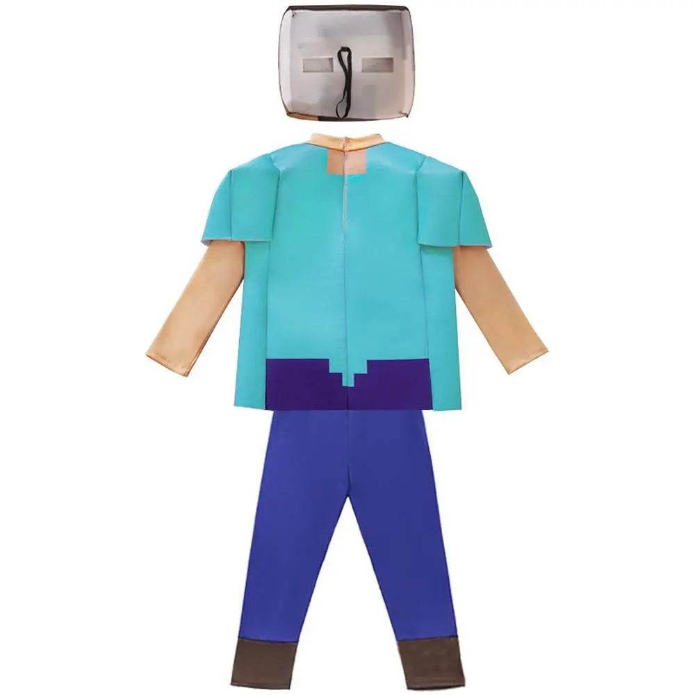 Steve Costume Minecraft Herobrine Notch Alex Cosplay Stage Game Costumes Suits For Kids - Azufun