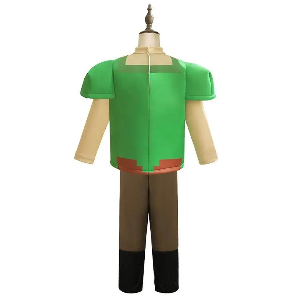 Steve Costume Minecraft Herobrine Notch Alex Cosplay Stage Game Costumes Suits For Kids - Azufun
