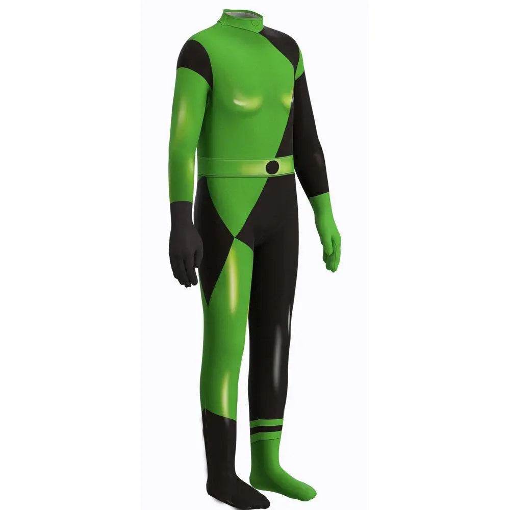 The Adventures of Kid Danger Costume Kim Possible Shego Superhero Halloween Jumpsuit - Azufun
