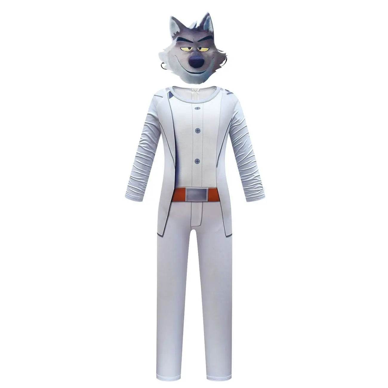 The Bad Guys Wolf Cosplay Costumes Jumpsuit Romper Halloween Outfit Dress For Kids Boys - Azufun