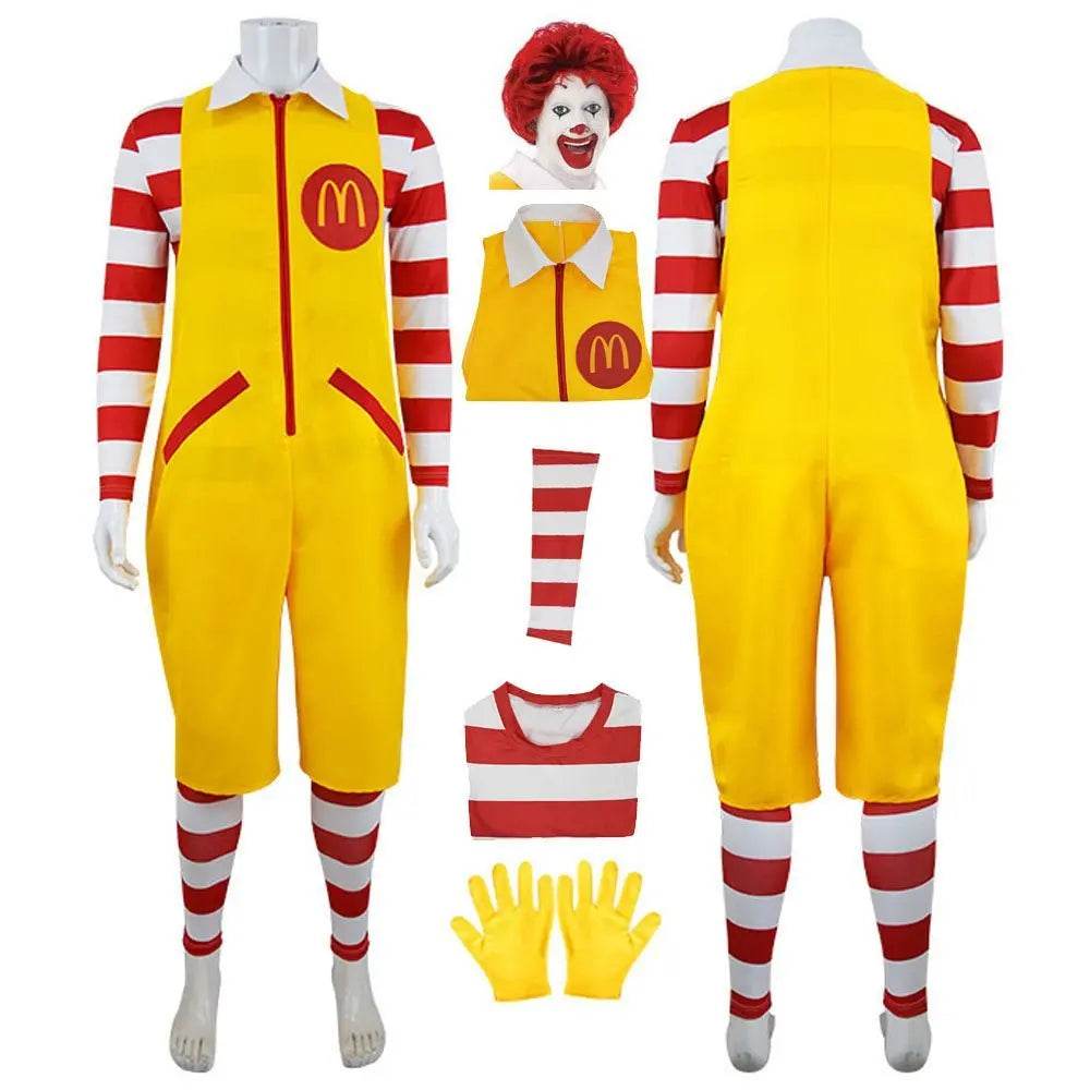 Uncle Ronald McDonald's Cos Costume Cosplay Uniform jumpsuits - Azufun
