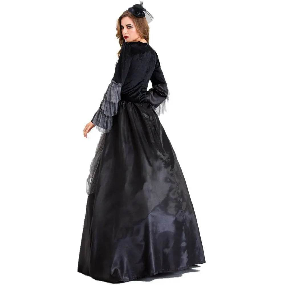 Vampires Costume Halloween Cosplay Dress Gothic Queen Outfit Gorgeous Elegant Witch Cosplay Costume - Azufun